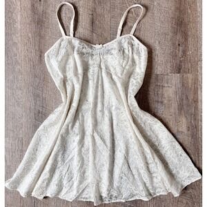 Vintage Olga Nightgown slip dress cream color size L adjustable straps